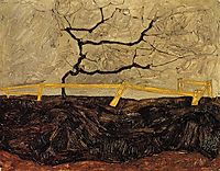 Bare Tree behind a Fence, 1912, schiele
