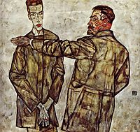 Double Portrait (Chief Inspector Heinrich Benesch and His Son Otto), 1913, schiele