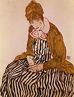 Edith Schiele, Seated, 1915, schiele