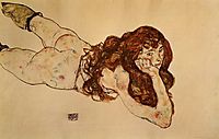 Female Nude Lying on Her Stomach, 1917, schiele