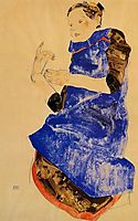 Girl in a Blue Apron, 1912, schiele