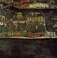 Krumau on the Molde, The Small City, c.1912, schiele