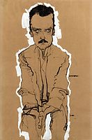 Portrait of Eduard Kosmack, Frontal, with Clasped Hands, 1910, schiele