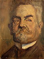 Portrait of Leopold Czihaczek (Head of a Bearded Man I), 1907, schiele