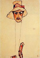 Portrait of a Man with a Floppy Hat (Portrait of Erwin Dominilk Osen), 1910, schiele