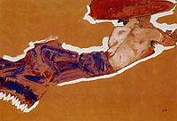 Reclining Semi Nude with Red Hat, 1910, schiele