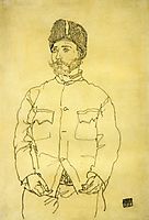Russian Prisoner of War with Fur Hat, 1915, schiele