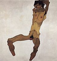 Seated male Nude, 1910, schiele