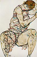 Seated Woman with Her Left Hand in Her Hair, 1914, schiele