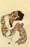 Self Portrait with Checkered Shirt, 1917, schiele