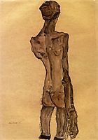 Standing Male Nude, Back View, 1910, schiele