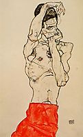 Standing Male Nude with a Red Loincloth, 1914, schiele