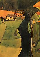 Town on the Blue River, 1910, schiele