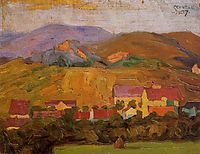 Village with Mountains, 1907, schiele