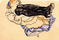 Woman with Blue Stockings, 1912, schiele