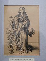 Engraving on copper of the Annunciation, c.1480, schongauer