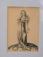 Engraving on copper of a Foolish Virgin, c.1480, schongauer