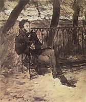 Alexander Pushkin in a Park , 1899, serov