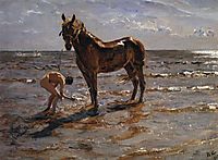 Bathing a Horse , 1905, serov