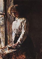 By the Window. Portrait of Olga Trubnikova, 1886, serov
