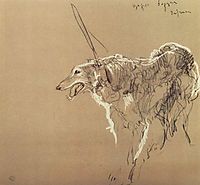 Greyhound royal hunting, 1902, serov