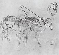Greyhounds royal hunting, 1901, serov