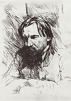 Portrait of the artist-engraver V.V. Mate, 1899, serov