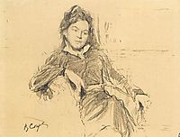 Portrait of the artist A.P.Ostroumova-Lebedeva, 1899, serov