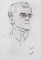Portrait of I.M. Moskvitin, 1908, serov