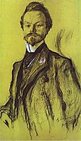 Portrait of the Poet Konstantin Balmont, 1905, serov
