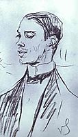Portrait of Vazlav Nizhinsky, 1910, serov