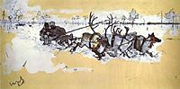 Tundra. Travelling by Deer, 1896, serov
