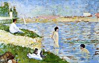 Bathers in the water, 1883, seurat