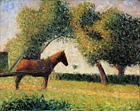 Horse in a Field, 1882, seurat