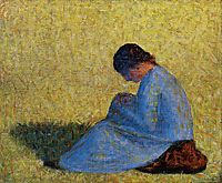 Peasant Woman Seated in the Grass, 1883, seurat