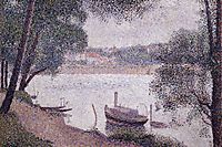 River Landscape with a boat, 1884, seurat