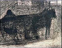 Two-horse hitch, 1883, seurat