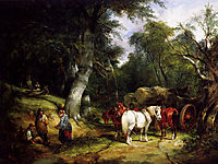 Carting Timber In The New Forest, shayer