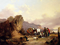 Fisherfolk Sorting The Catch, 1837, shayer