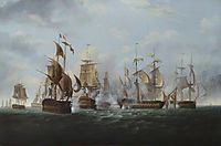 HMS Alexander’ Commanded by Captain Rodney Bligh, Shortly before Striking Her Colours to the French Squadron, 6 November 1794, 1819, shayer