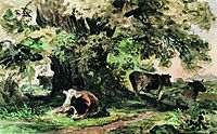 Cows under the oak, 1863, shishkin