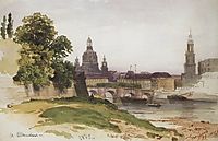 Dresden. Bridge of August, 1862, shishkin
