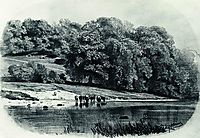 Herd on the river bank, shishkin