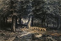 Herd of sheep in the forest, 1865, shishkin