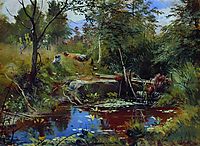 Landscape with bridge, shishkin