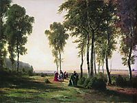 Landscape with walking people, 1869, shishkin