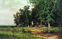 Mowing in the oak grove, 1874, shishkin