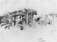 Pine trees over the sea. Alupka, 1879, shishkin