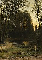 River backwater in the forest, 1890, shishkin