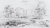 The sketch for the painting , 1878, shishkin